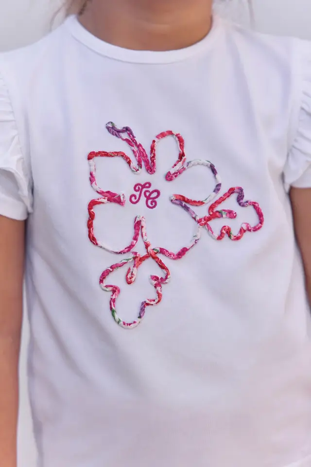 Çiçek Aplikeli T-Shirt Bougainvillier - 3Y