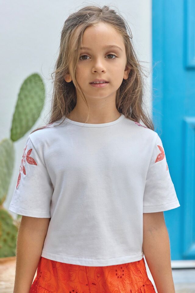 Nakışlı T-Shirt Vermillon - 6Y