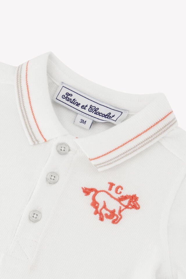 kısa kollu POLO T-SHIRT Vermillon - 4Y