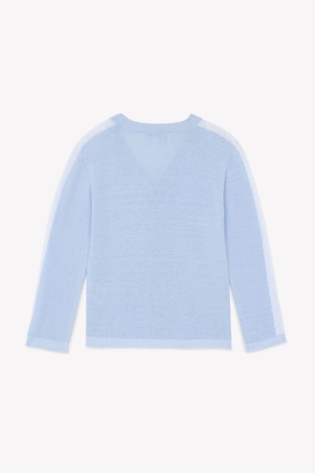 Cotton-Keten Triko Hırka Bleu électrique - 6Y