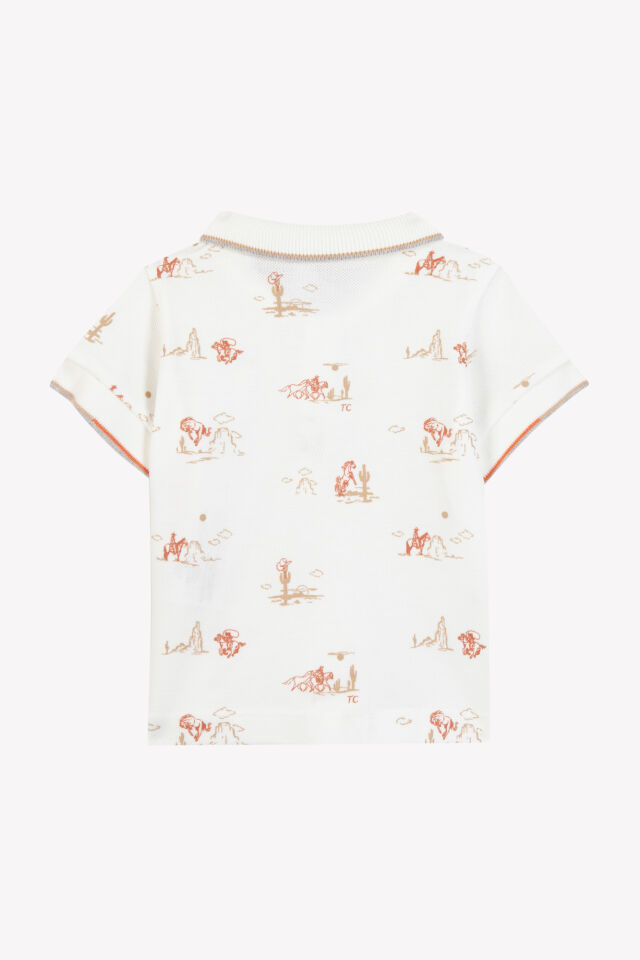 Kısa Kollu Polo T-Shirt Nacre - 1Y
