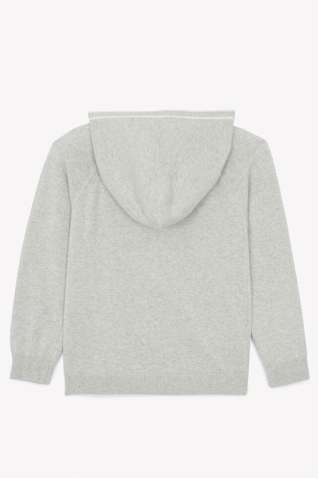 kapüşonlu fermuarlı Hırka Gris chiné clair - 10Y