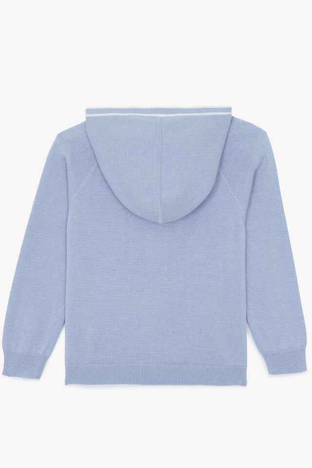 kapüşonlu fermuarlı Hırka Mavi - Nuage - Nuage chiné - 8Y