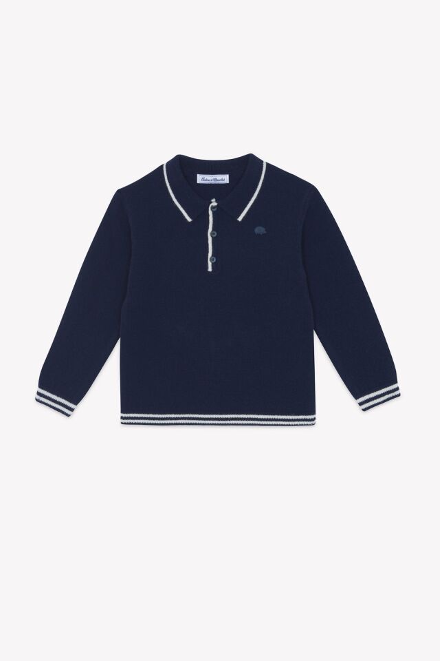 polo yaka YÜN KAZAK Lacivert - 8Y