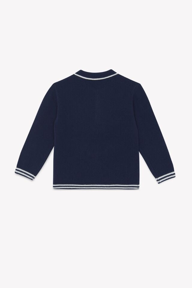 Polo Yaka Yün Kazak Lacivert - 8Y