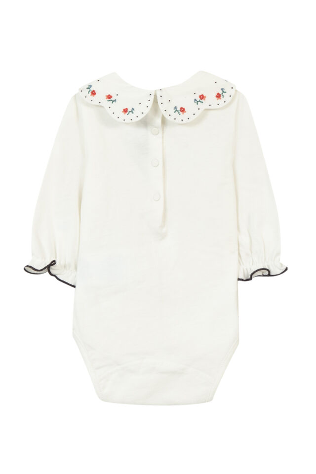 ÇİÇEK NAKIŞLI BODY Mavi - 1Y