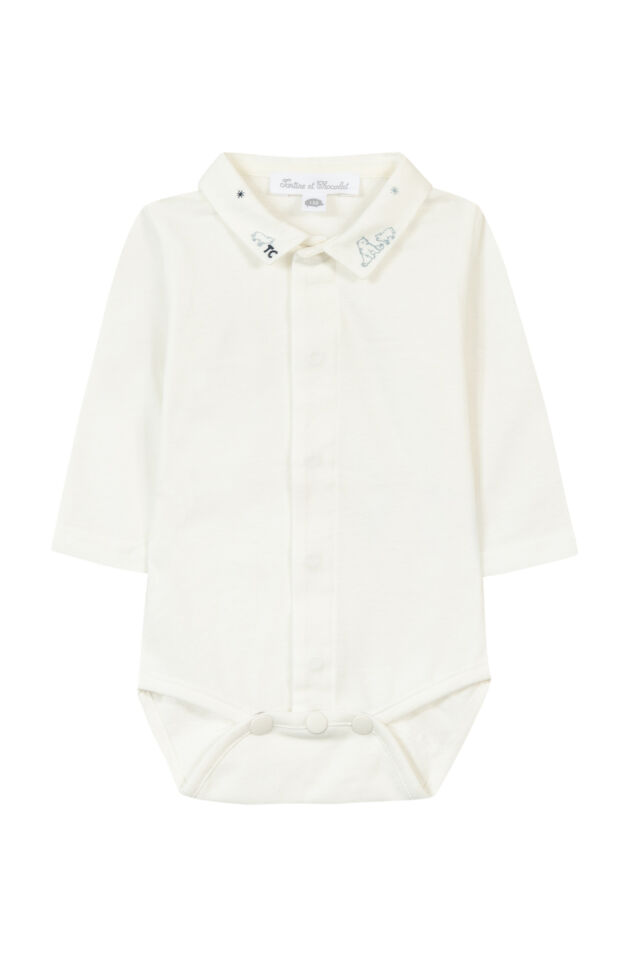 YAKASI NAKIŞLI BODY Ekru - 18M