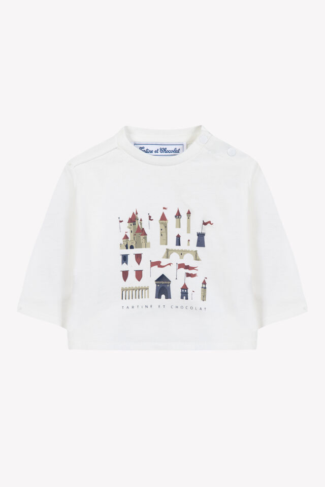 Uzun Kollu Coton T-Shirt Bordo - 2Y