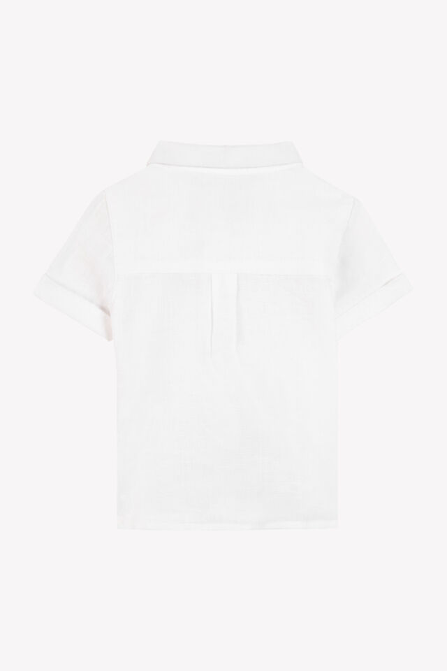 Kısa Kollu KETEN GÖMLEK Blanc - Beyaz - 2Y