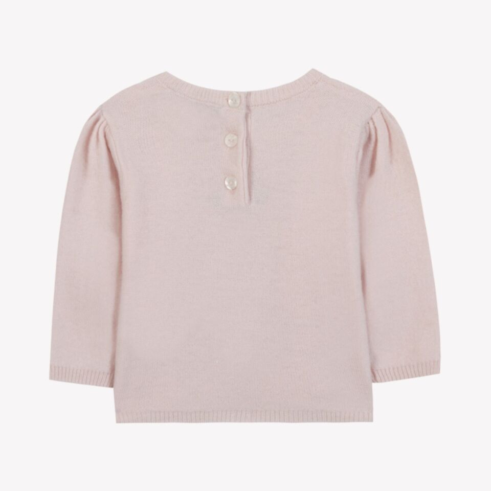 Çiçek Nakışlı KAZAK Soft pembe - 1Y