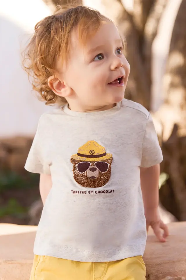 Monkey Logolu T-Shirt Fougère - 2Y