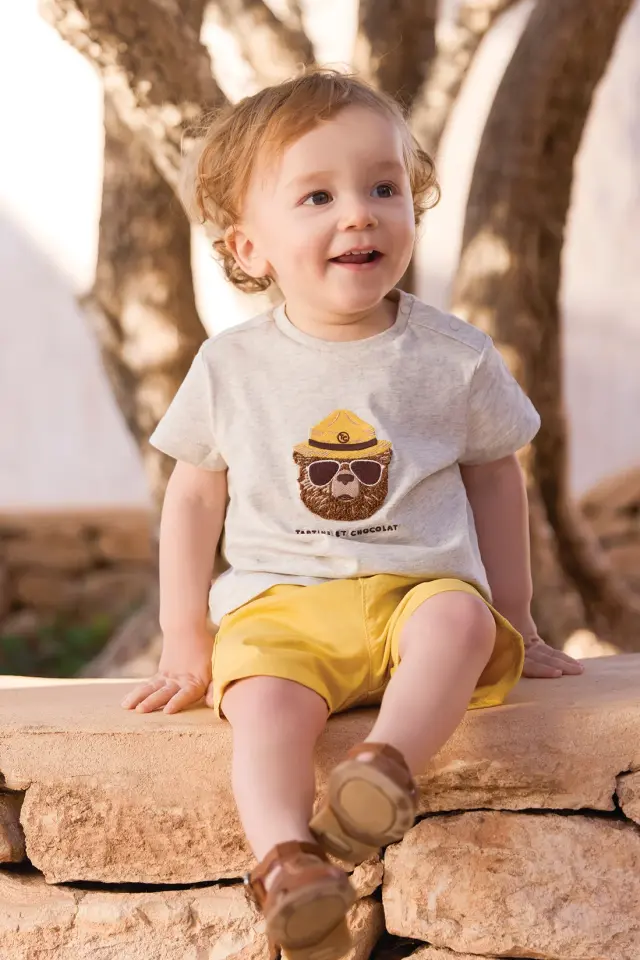 Monkey Logolu T-Shirt Fougère - 4Y