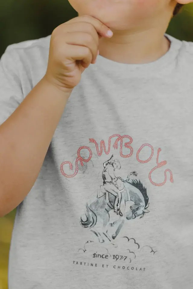 Cowboy T-Shirt Gris chiné clair - 3Y
