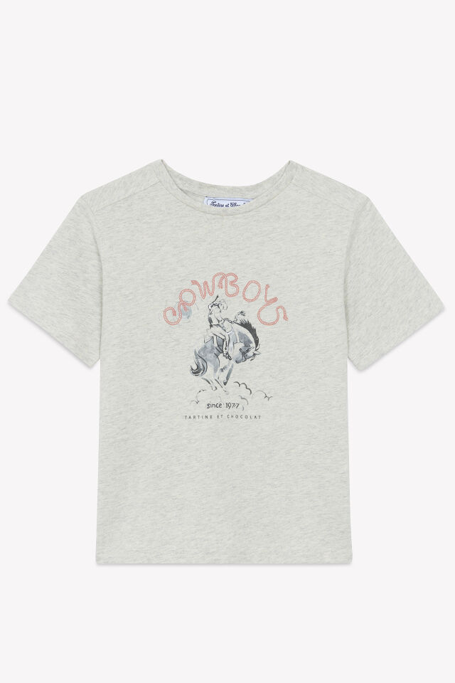 Cowboy T-Shirt Gris chiné clair - 10Y