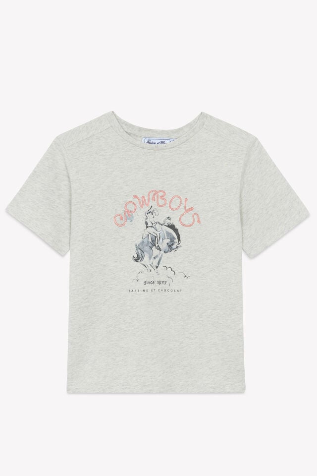 Cowboy T-Shirt Gris chiné clair - 12Y