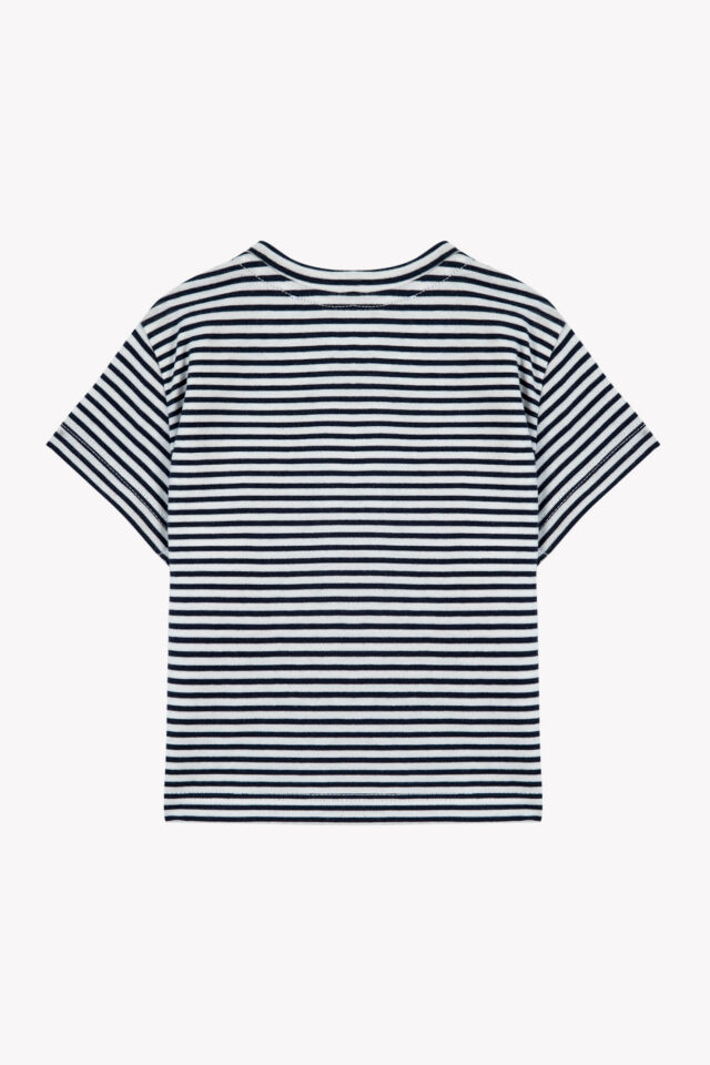 Kısa Kollu Çizgili T-Shirt Marine - 3Y