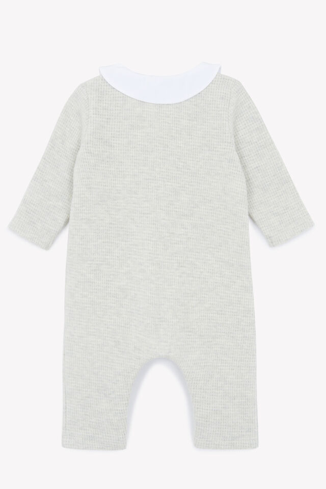uzun kollu COMBILONGUE Gris chiné clair - 6M