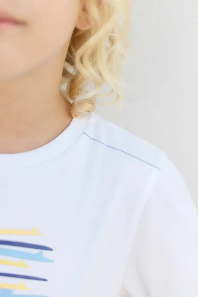 Otobüs Baskılı T-Shirt Mavi - 5Y