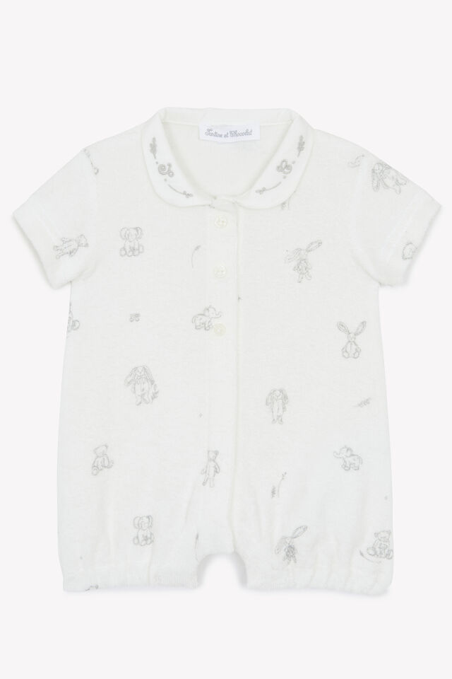 Kısa Kollu Coton Combicourte Gris chiné clair - 9M