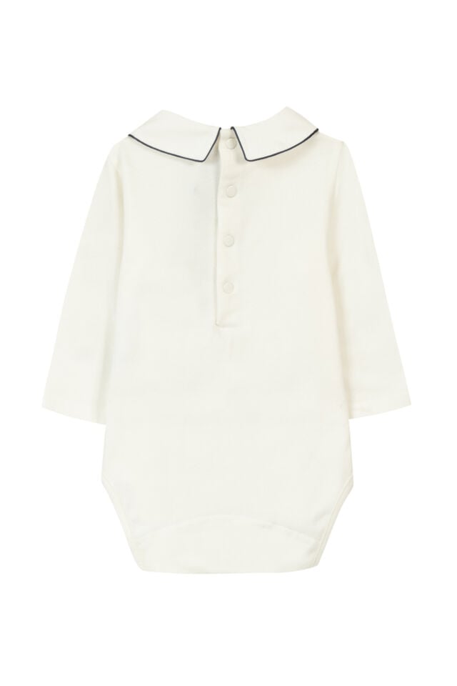 YAKASI NAKIŞLI BODY Ekru - 6M
