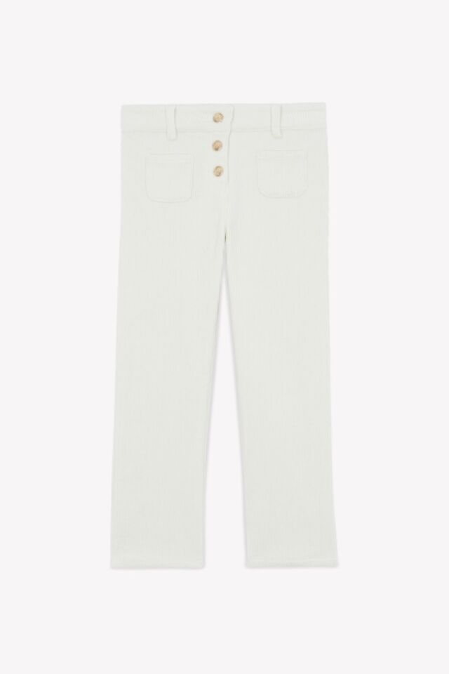 Fitilli Kadife Pantolon Ekru - 4Y