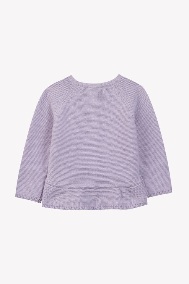 çiçek nakışlı Triko Hırka Lila - Lilas - 2Y