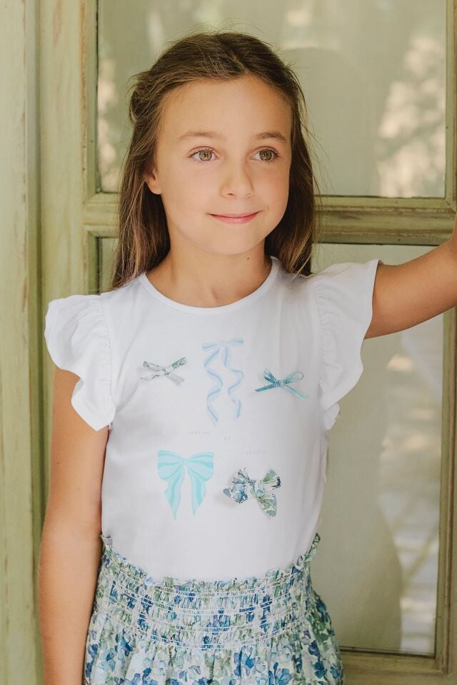Fiyonk Baskılı T-Shirt Blanc - 6Y
