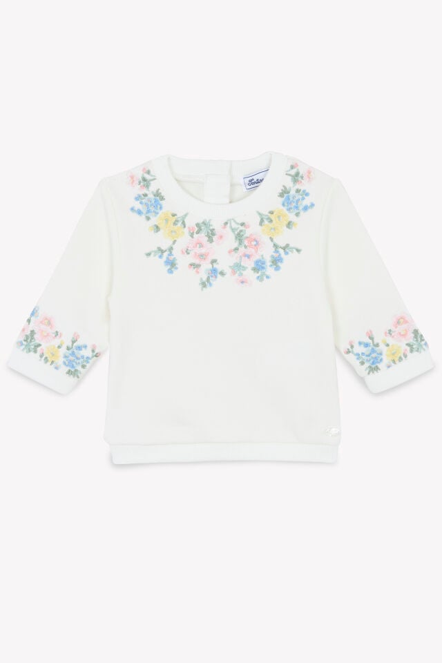 çiçek detaylı Sweatshirt Nacre - 2Y