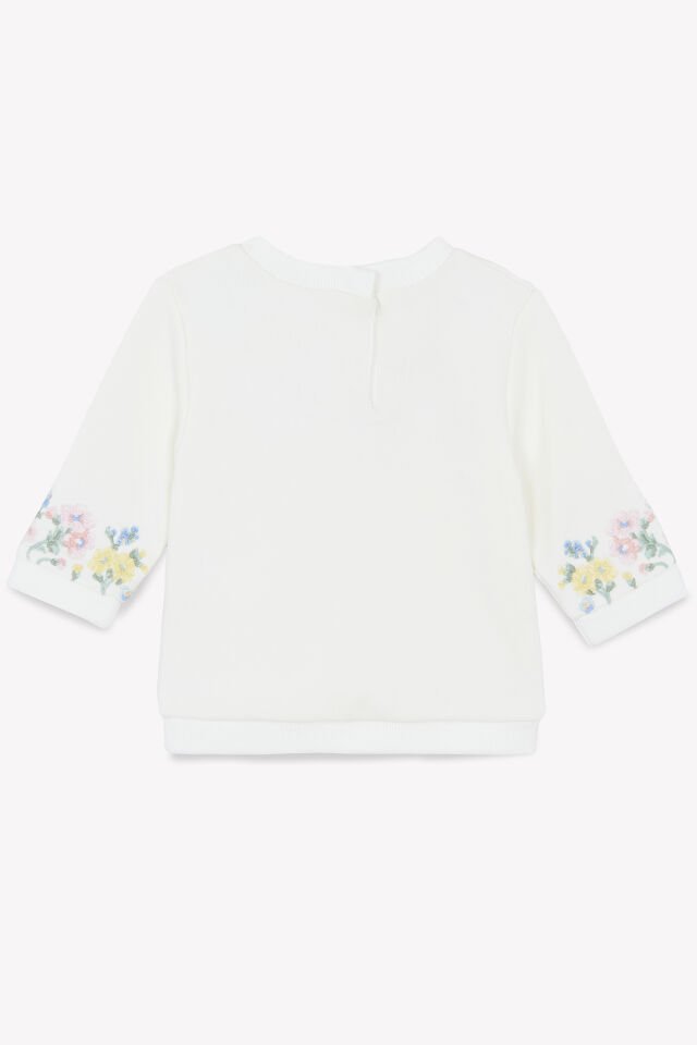 çiçek detaylı Sweatshirt Nacre - Ekru - 2Y