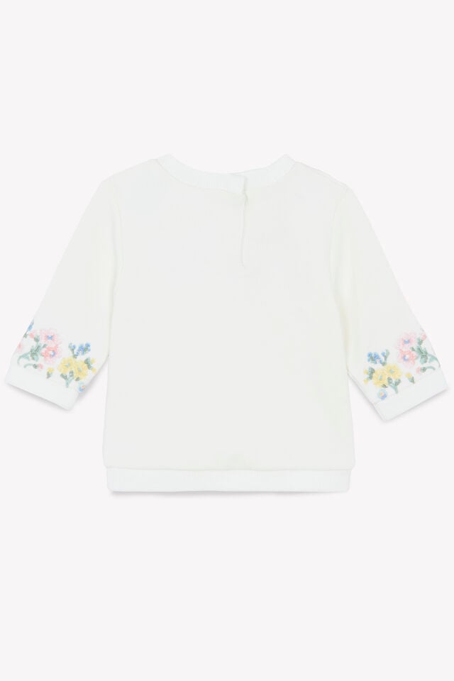 çiçek detaylı Sweatshirt Nacre - 3Y