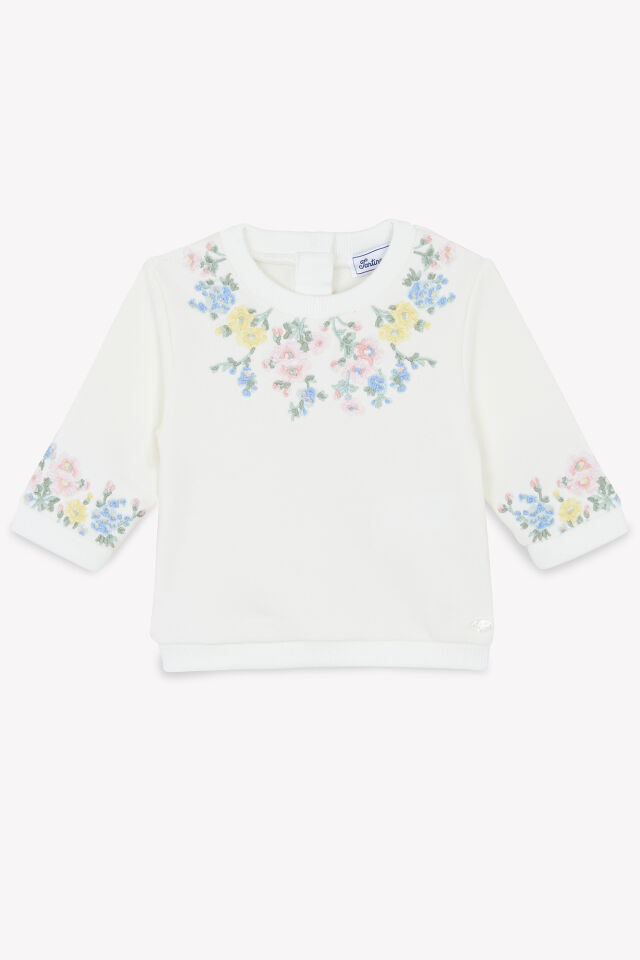 çiçek detaylı Sweatshirt Nacre - 4Y