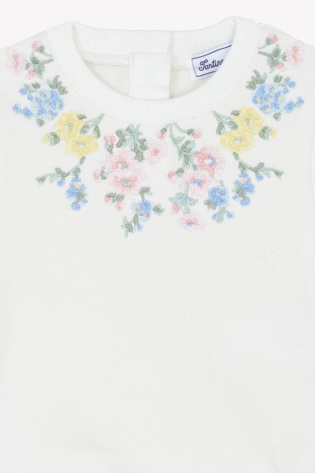 çiçek detaylı Sweatshirt Nacre - 4Y
