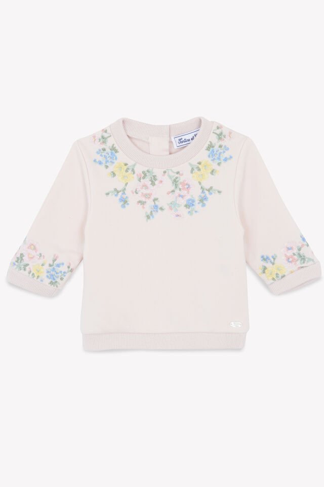 çiçek detaylı Sweatshirt Rose pâle - Soft pembe - 2Y