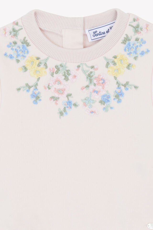 çiçek detaylı Sweatshirt Rose pâle - Soft pembe - 2Y
