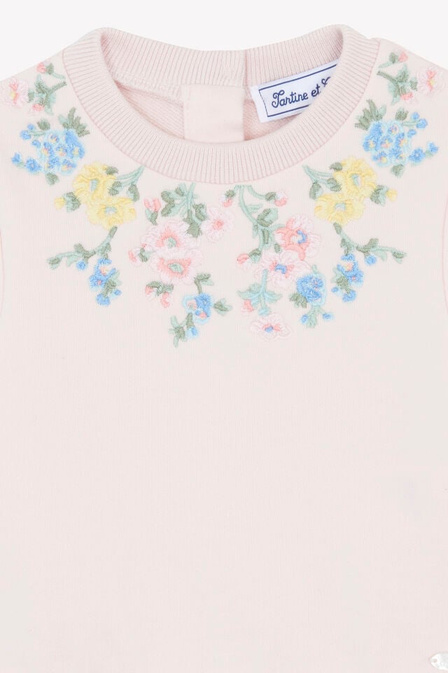 çiçek detaylı Sweatshirt Rose pâle - 2Y