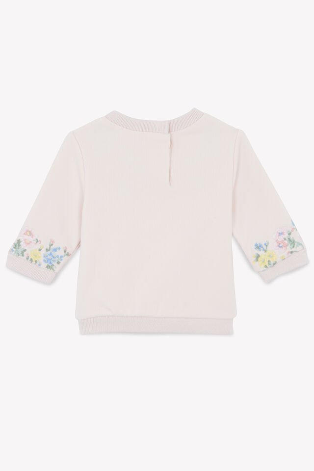 çiçek detaylı Sweatshirt Rose pâle - 4Y