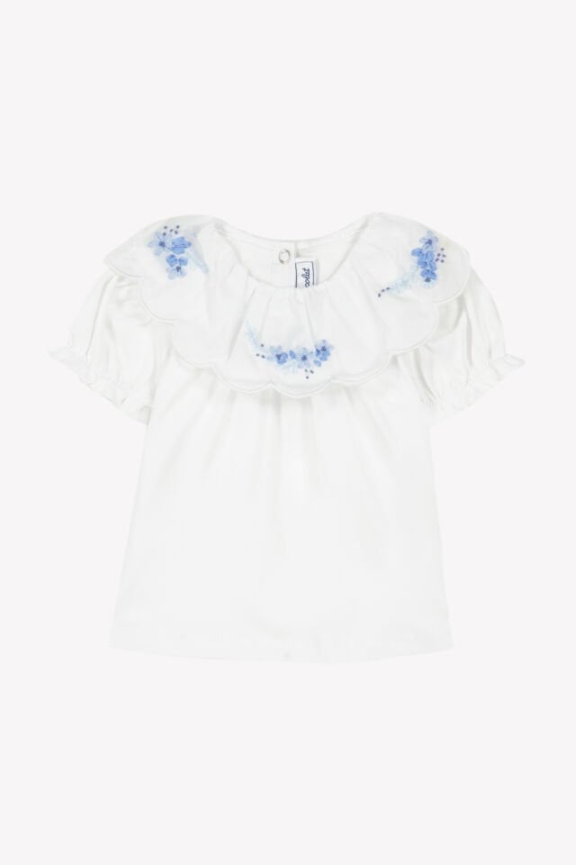 Nakış Detaylı T-Shirt Blanc - 4Y
