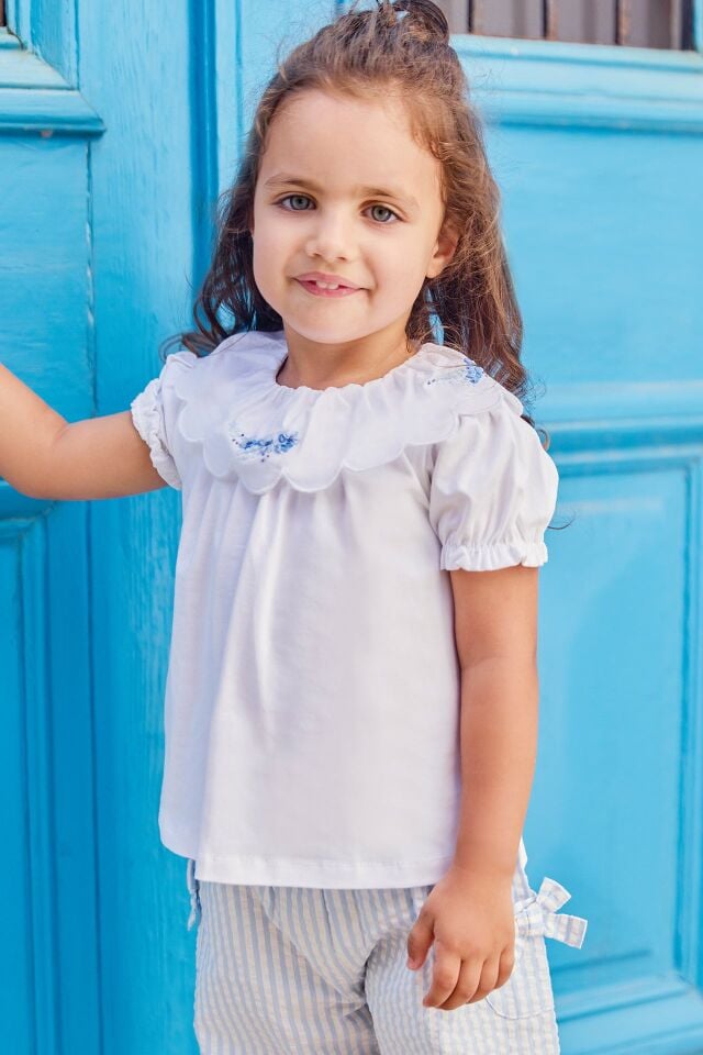 Nakış Detaylı T-Shirt Blanc - 4Y