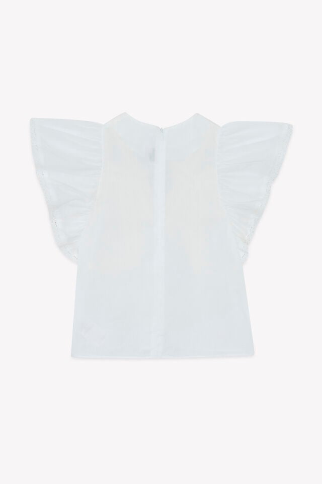Nakışlı Coton Bluz Beyaz - 10Y