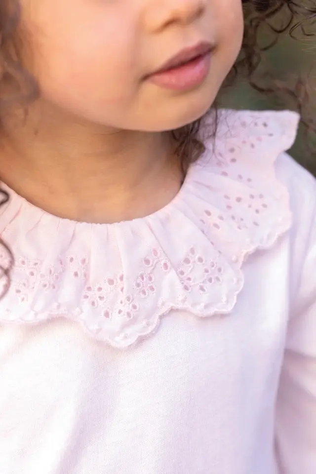Dantel Yakalı Body Pembe - 18M