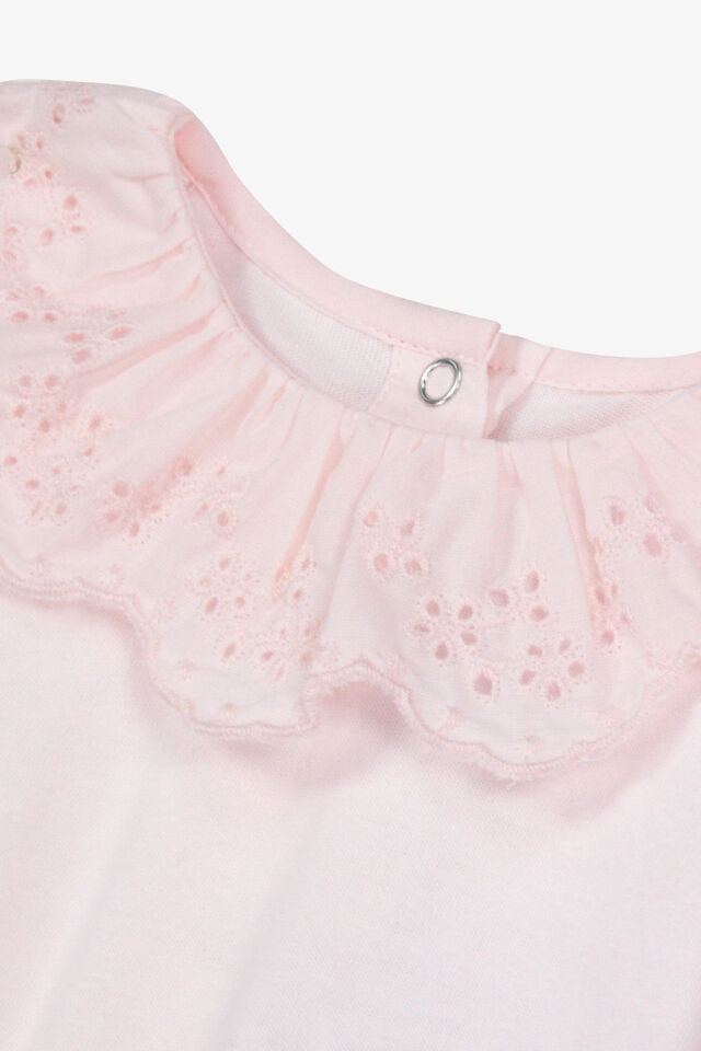 Dantel Yakalı Body Pembe - 18M