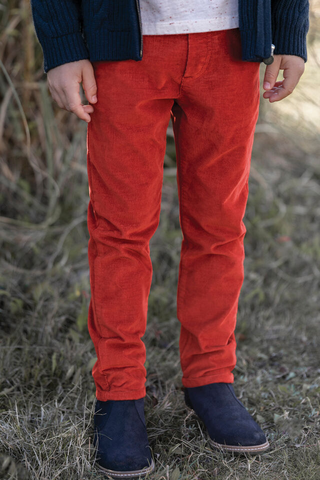 ince kadife PANTALON Portakal - 6Y