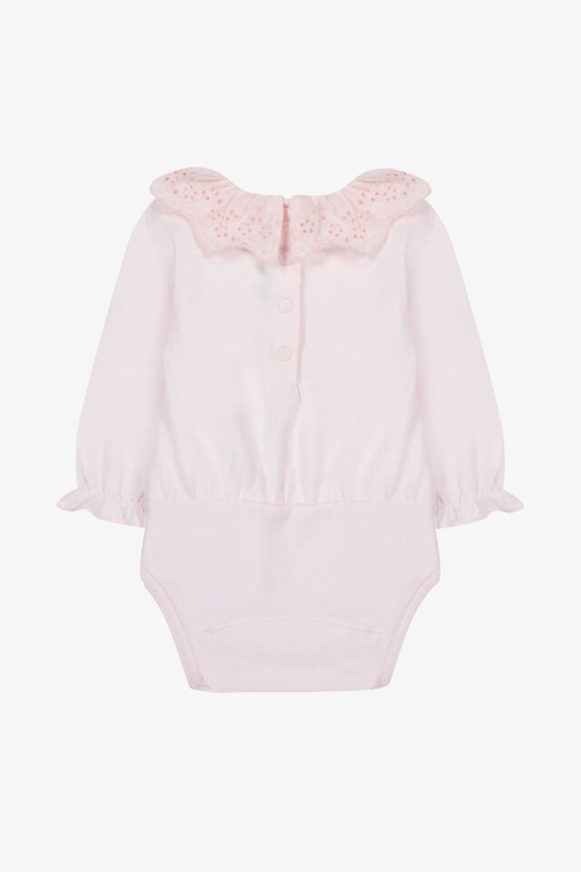 Dantel Yakalı Body Pembe - 1Y