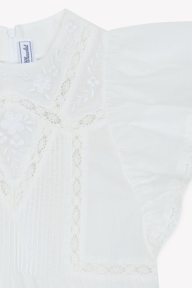 Nakışlı Coton Bluz Blanc - Beyaz - 8Y