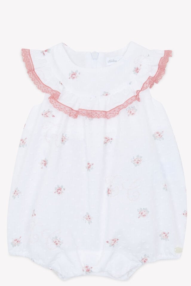 Çiçek Desenli Combicourte Blanc - 6M