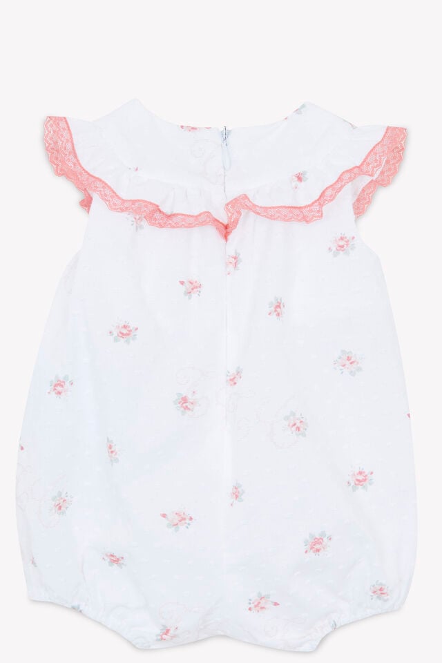 çiçek desenli COMBICOURTE Blanc - 6M