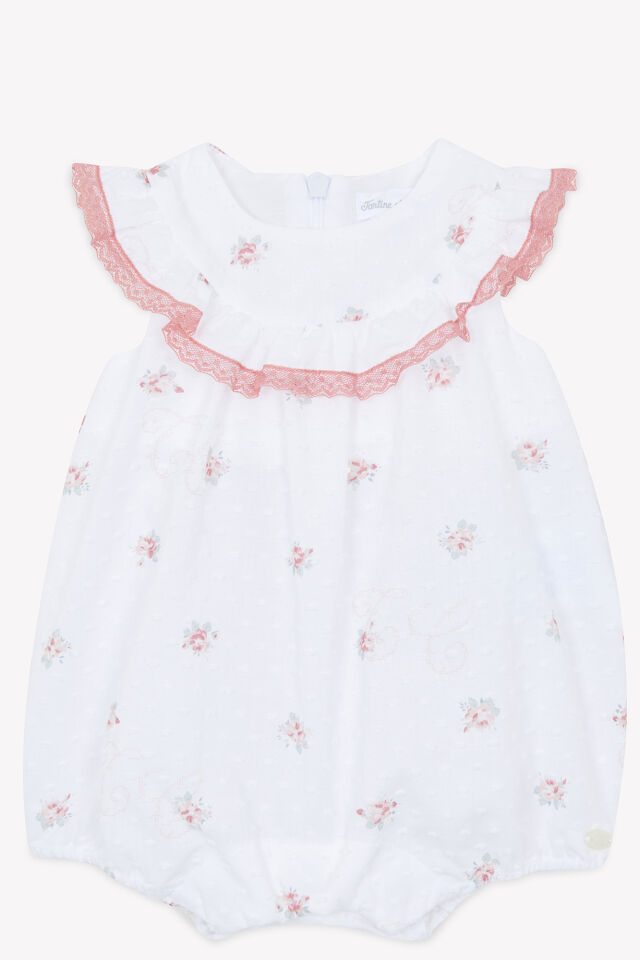 Çiçek Desenli Combicourte Blanc - 9M