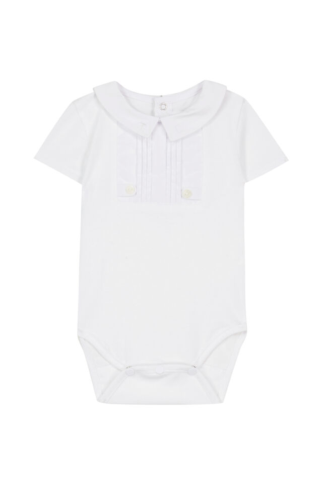 Pili Yakalı  Body Blanc - 3M