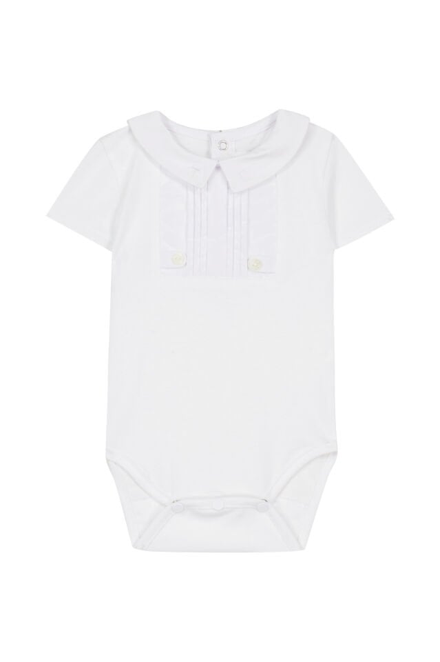 Pili Yakalı  Body Blanc - 6M