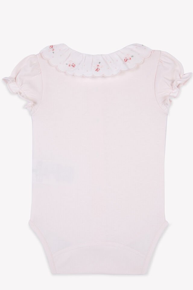 çiçek nakışlı BODY Rose pâle - Soft pembe - 3M